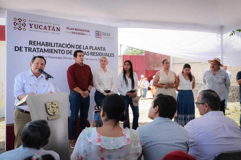Supervisa Gobernador Joaquín Díaz Mena rehabilitación de planta de tratamiento en Santa Cruz Palomeque