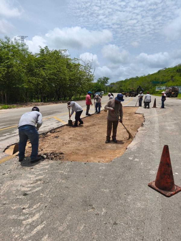 Continúan trabajos de atención en la carretera Maxcanú-Muna por afectaciones de lluvias