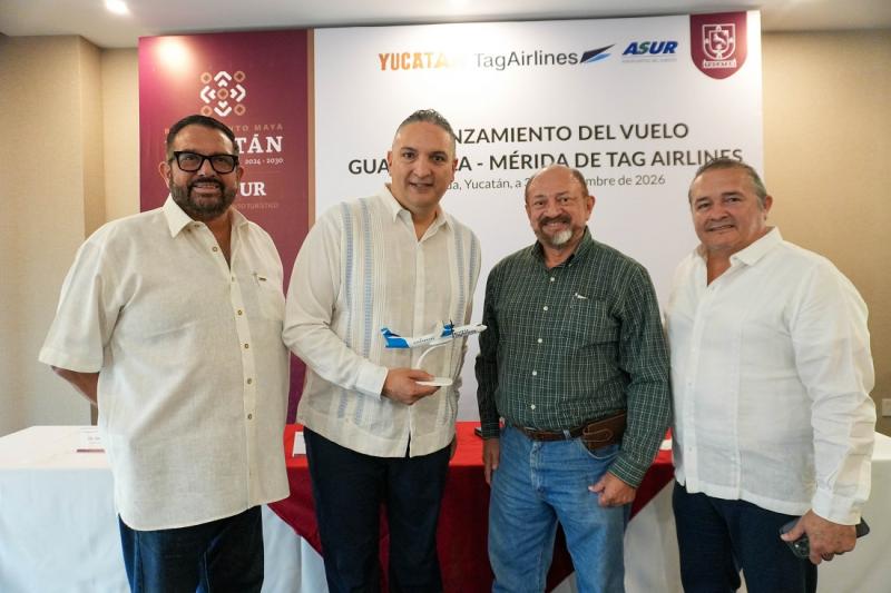 Incrementa Yucatán su conectividad internacional con relanzamiento del vuelo Guatemala-Mérida
