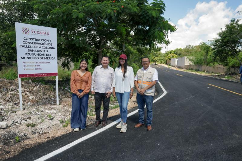 San Luis Sur Dzununcán: 18 calles reparadas y 100 metros de calle nueva en siete semanas