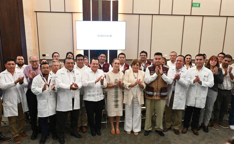 El O’Horán y dos hospitales más ya son IMSS-Bienestar; otros cinco se suman en enero: Sheinbaum y Díaz Mena revisan el avance en Yucatán