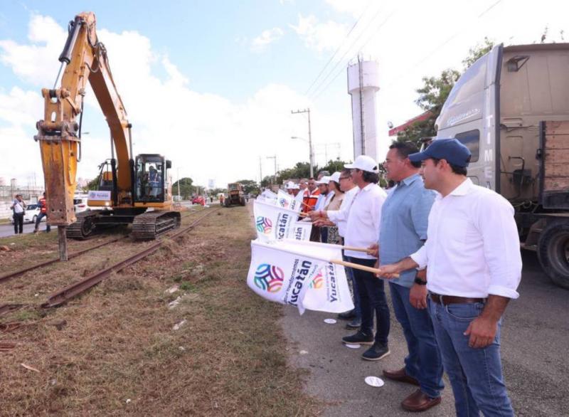 El Gobernador Mauricio Vila Dosal pone en marcha los trabajos preliminares del Ie-Tram, transporte público único en Latinoamérica que será 100% eléctrico