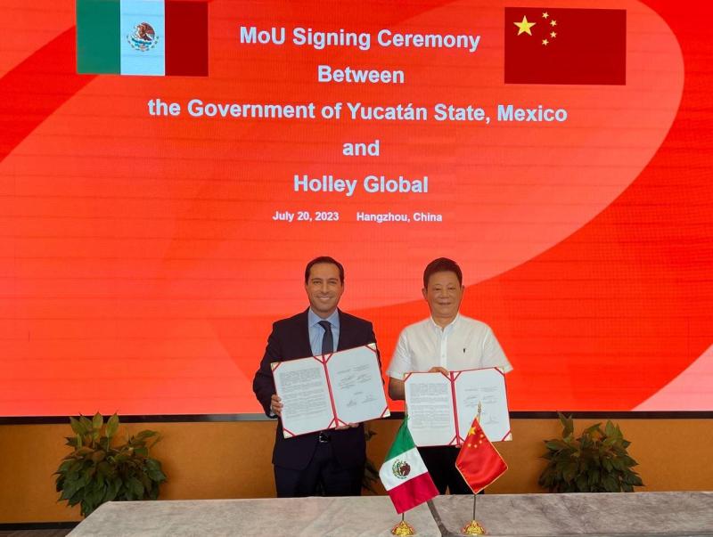 Firma el Gobernador Mauricio Vila Dosal carta de intención con Holley Group para el establecimiento de un parque industrial en Yucatán