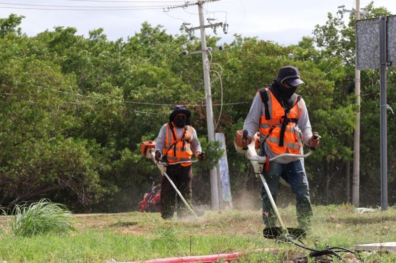 Refuerzan mantenimiento en la carretera Progreso-Uaymitún por temporada vacacional
